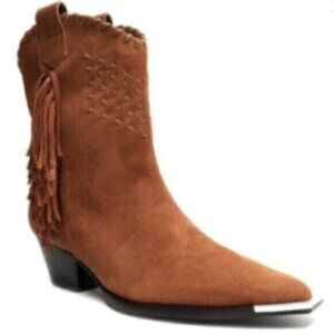 Schutz Alexxa Leather Suede Ankle Boots